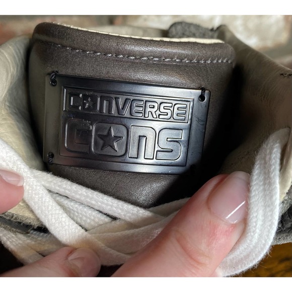 John Varvatos x Converse Distressed Leather Mid Weapon High Top Sneakers - Picture 10 of 16